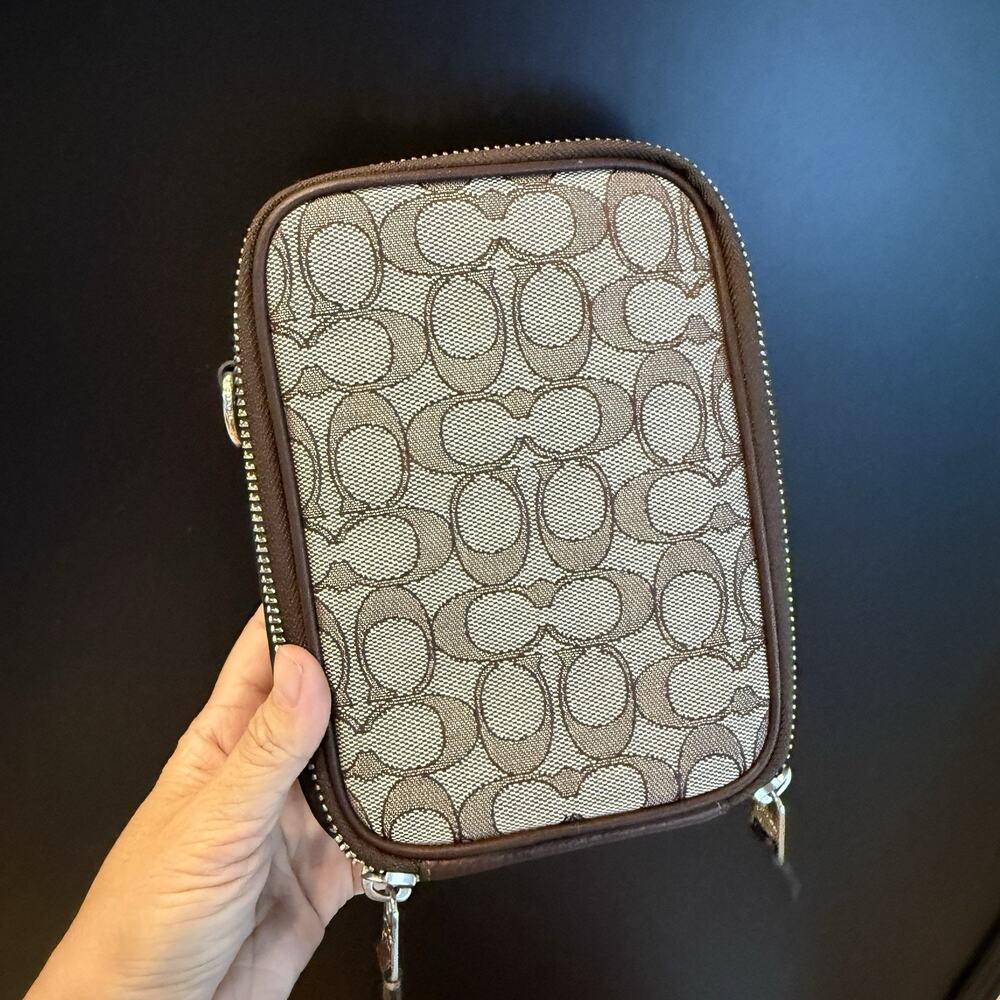 NWT Coach Men's Stanton Crossbody In Signature Jacquard Silver/Oak/Maple CH097 - Picture 12 of 13